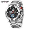 SANDA Luxury Men's  Watch Military Sports Waterproof Night Light Stopwatch LED Electronic Digital Men's Watch