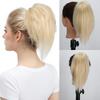 Synthetic Short Straight Claw Clip Ponytail Extension Natural Looking Hair For Elegant Women Daily Cosplay Use