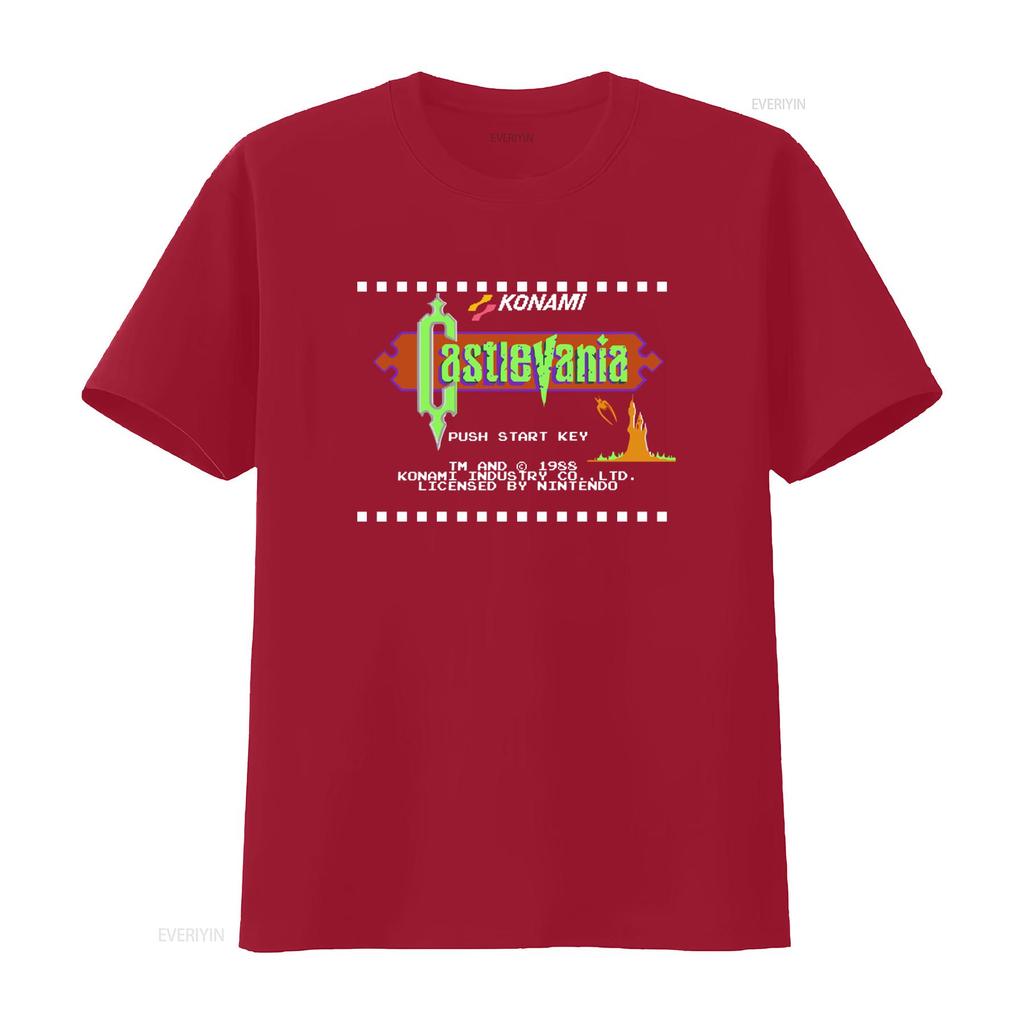 Castlevania 1 Стартовый Экран NES Famicom Игра 8 Бит Сцена Аркада Классика Винтаж Ретро Дизайн Футболка Все Размеры винтаж Стирка