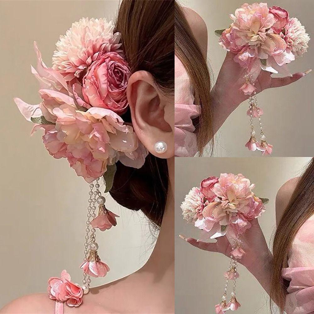 1Pcs Chinese Style Hair Clip Headpieces Fresh Flower Hairpin Durable Hanfu Hair Accessories
