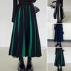 Женская миди-юбка с высокой талией, лоскутная цветная плиссированная юбка, осенняя вязаная юбка, универсальная, удобная для повседневной носки