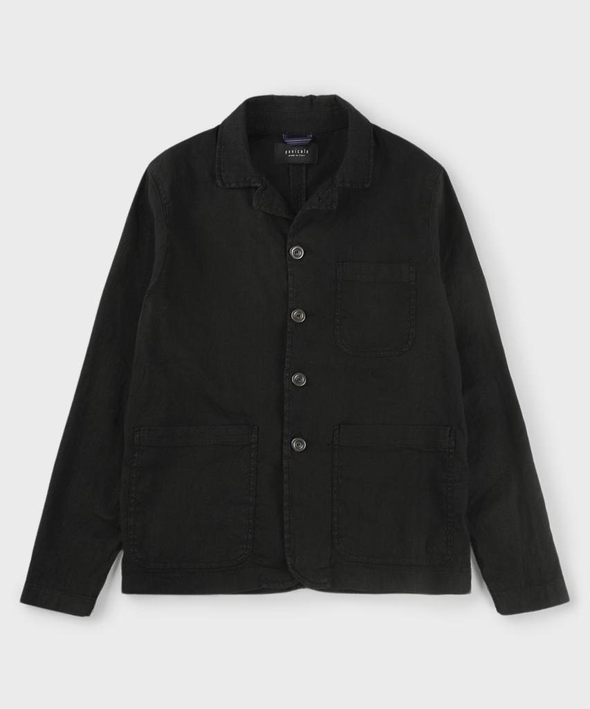 Panicale Black Cotton Linen Jacket