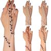 Simple Elegant Fashionable Luxury Bracelet Rhinestones Adjustable Leaf Cubic Zircon Hand Palm Bracelet Hand Piece Jewelry