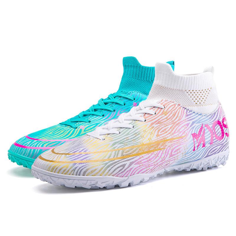 Летние и осенние футбольные бутсы мужские и женские с шипами, детские студенческие высокие тренировочные бутсы, шипы для искусственной травы, кроссовки