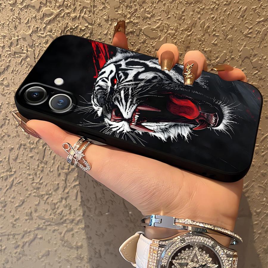 Чехол для телефона Funda для Apple iPhone 17 Pro Max 12 16 15 Pro 7 8 14 13 11 Air XR XS MAX Крутой мультяшный волк
