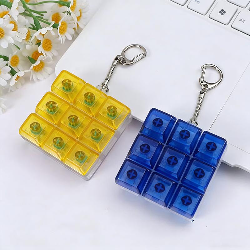 New 9 Keys Mechanical Keyboard Axis Tester Fidget Key Toy Stress Relief Button with Keycap Keychain Toy Gift for Fun And Relief