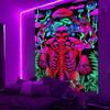 Гобелен Blacklight Galaxy Trippy Planet УФ-реактивный водопад Пейзаж Стена Забавные гобелены Таинственный гриб Богемия Tapiz