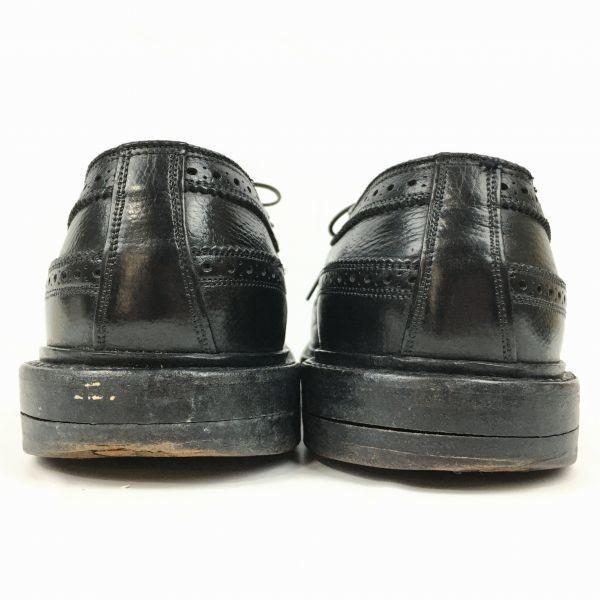 1973/ 70s Vintage FLORSHEIM Imperial Kenmoor Long Wingtip Black Size 10C 26.527.5(USED)