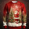 New 3D Merry Christmas Sweatshirts For Men  Fashion Santa Claus Graphic Round Neck Pullovers Funny Hoodie Y2k Cute Mens Clothes