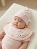 Набор: Шапочка и слюнявчик для новорожденного из 100% хлопка класса А с защитой головы