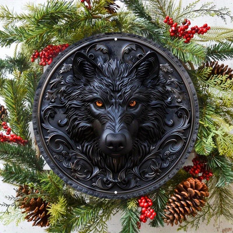 Деревянный настенный знак «Голова волка», высококачественная печать HD, предварительно просверленный, устойчивый к погодным условиям, настенное искусство, домашний декор, для двери, стены, дома, комнаты