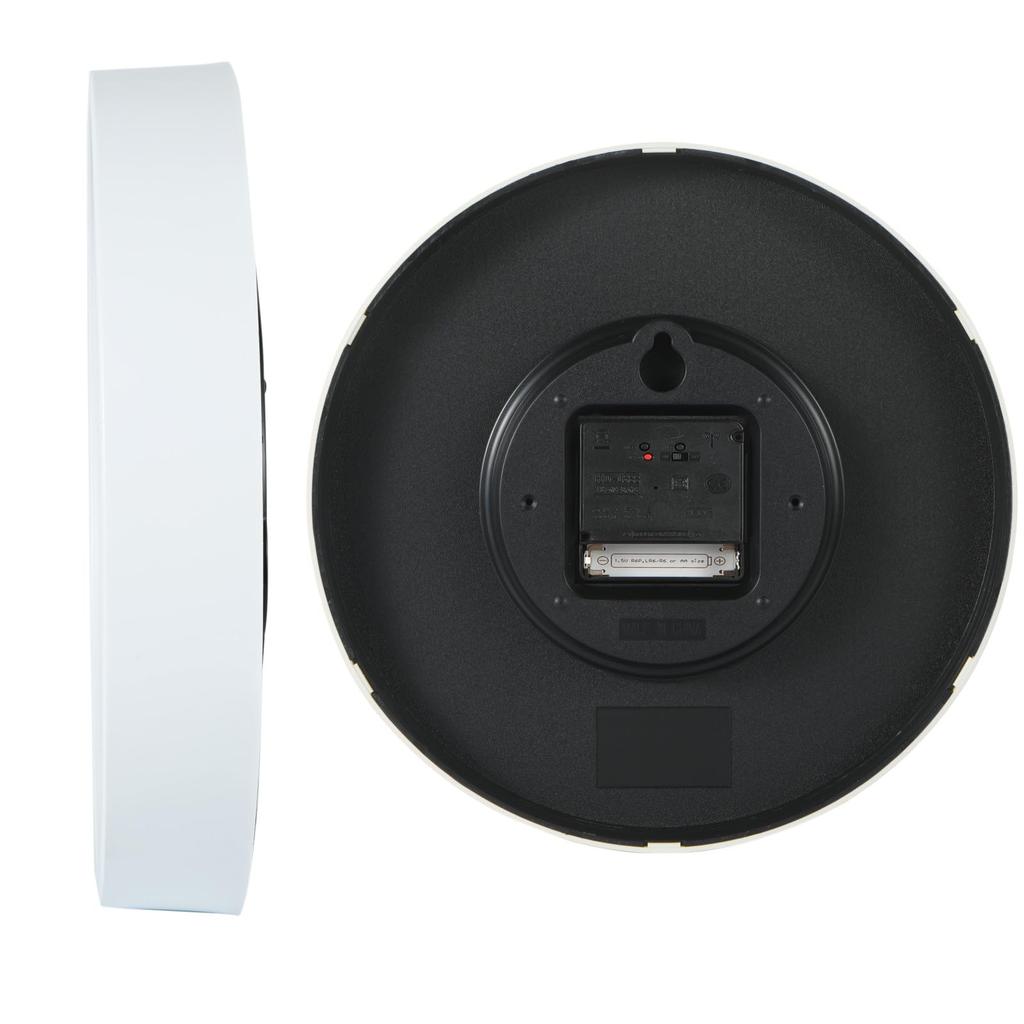 Nbdeal Образовательные настенные часы непрерывного второго диаметра с белым циферблатом и белой рамкой, часы, радиоуправляемые часы, стрелочные, тихие, 25 см, DB-887