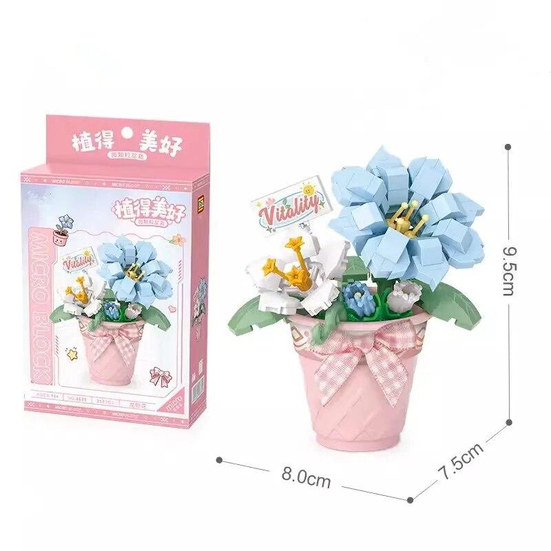 LOZ мини-блоки детские строительные игрушки DIY кирпичи сладкий цветочный горшок растения головоломка подарок для девочек домашний декор