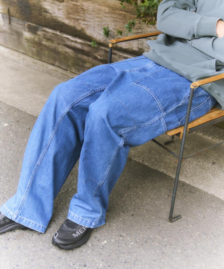 Snow Peak Джинсы TAKIBI Длинные и легкие средней плотности PA-25AU008, Брюки, Мужские Женские, Синие,