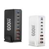 Зарядная станция 600 Вт с 8 портами, адаптер для быстрой зарядки USB C, умное высокоскоростное зарядное устройство со светодиодным индикатором