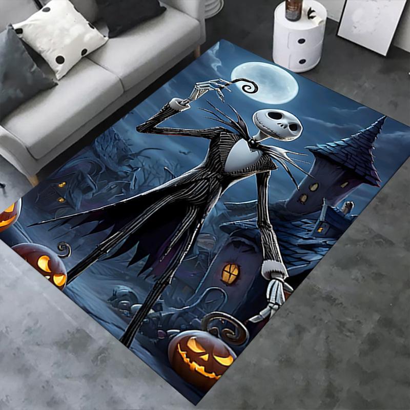 Office Rug Jack Skellington, Halloween Town theme 3D Printed Anti-Slip Rug-Machine Washable for Living Room