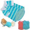 Dog Puppy Summer Cute Paw Striped Pattern Pet Polo Shirt Tee Clothes Costume