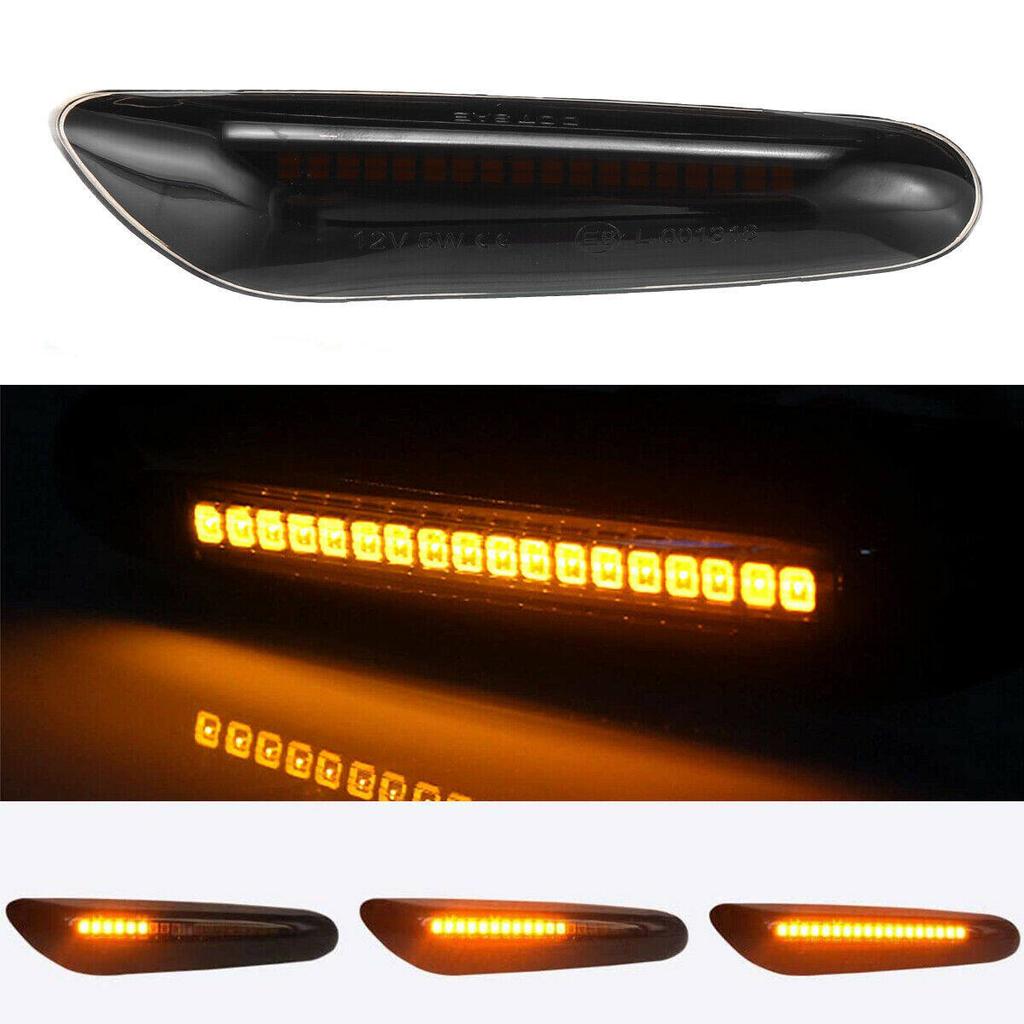 2PCS Led Dynamic Side Marker Turn Signal Light Sequential Blinker Light for B*MW E90 E92 E60 E87 E82