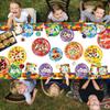 Building Block Birthday Party Supplies Paper Plates Napkins Cups Tablecloth Banner for Colorful Building Block Birthday Party Decorations for Boys,