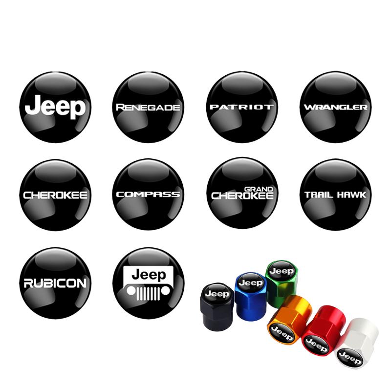 4Pcs Car Tyre Valve Caps Wheel Tires Air Stem Protective Cover For Jeep Grand Cherokee Wrangler JK Gladiator Compass Accessories ANO1