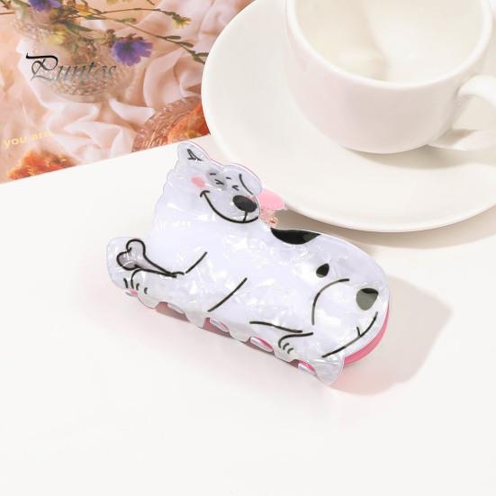 Акриловая заколка для волос в форме мультяшного животного, пружинный дизайн, нескользящая, сильная ручка, заколка для волос в виде акулы, аксессуар для волос