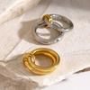 Yori Изящное Кольцо для Наслоения из Нержавеющей Стали с Покрытием 18K Золотом для Женщин Гипоаллергенное Водонепроницаемое Изящное Украшение