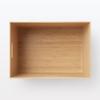 MUJI Прямоугольная бамбуковая коробка для хранения принадлежностей, перекрывающая друг друга, большая ширина 37 x глубина 26 x высота 12047292 24,5 см