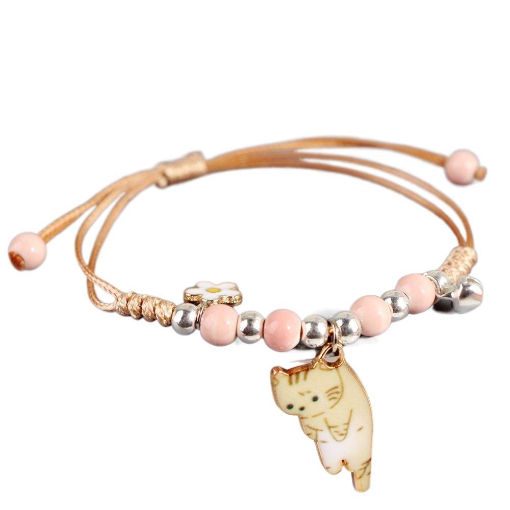 Модный шарм Милый браслет с животными Регулируемые браслеты дружбы Тренд Мультяшный браслет с кошкой Детский