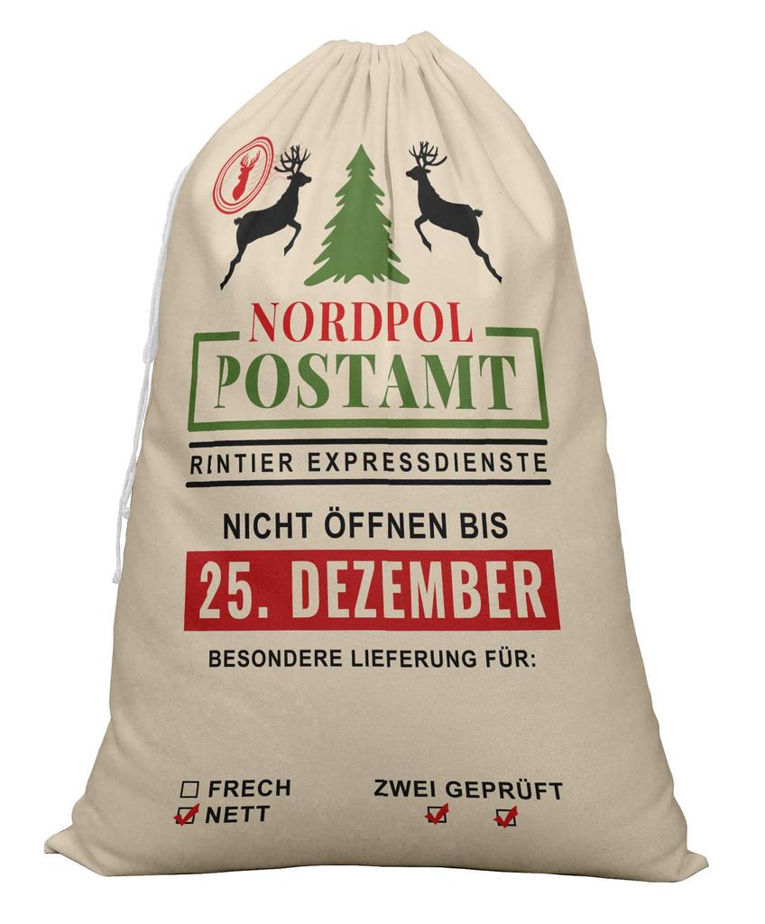 Printtoo Упаковка из 2 специальных рождественских мешков со шнурком, очень большого размера, для многоразового хранения рождественских подарков, 27x20 дюймов