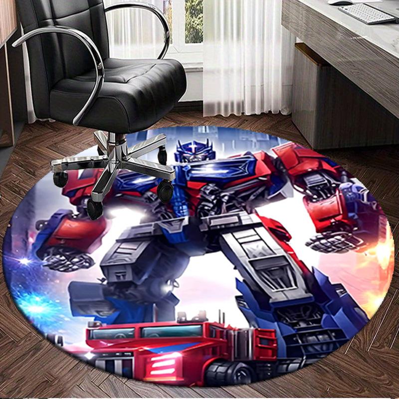 1PC Trans-formers Round Rug, Non-slip Chair Mat, Home Decor, Circle Carpet Perfect for Office, Bedroom, Living Room,Christmas gift