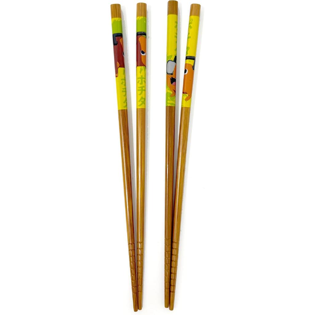 Just Funky Chaaw Man Chopsticks - Pochita Merch, 2 Sets of 8.85 Inches Long Anime Chopsticks