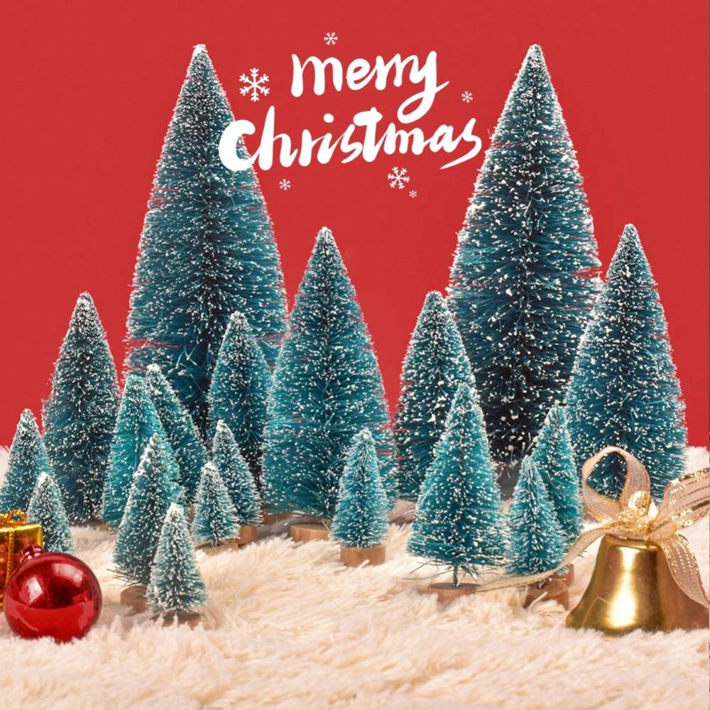 Mini Christmas Tree Sisal Silk Cedar Small Xmas Tree For Home Room Decor Gold Silver Blue Green White Mini Tree