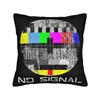 Vintage No Signal Tests TV Logo Pillowcase Printing Polyester Cushion Cover Decorative Retro Colour PAL Pillow Case Cover Square