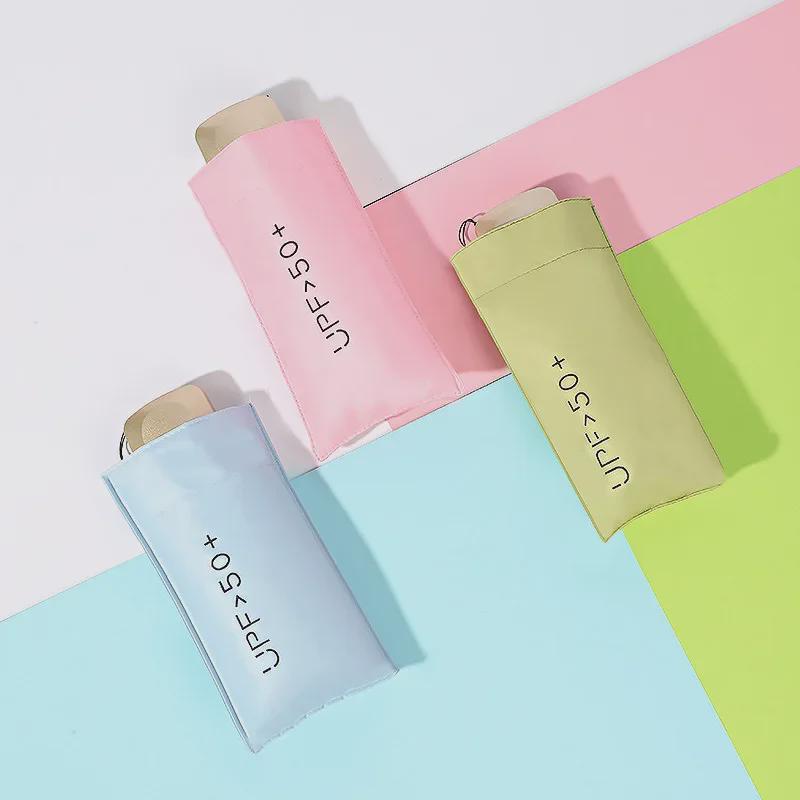 Black Plastic 50% Fold Ultra-Light Pocket Umbrella - Portable, Mini, for Sun/Rain