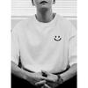 Smiling Face Pattern Printed Summer Fashion T-shirt  Retro Loose Print Round Neck Breathable High-quality Couple T-shirt