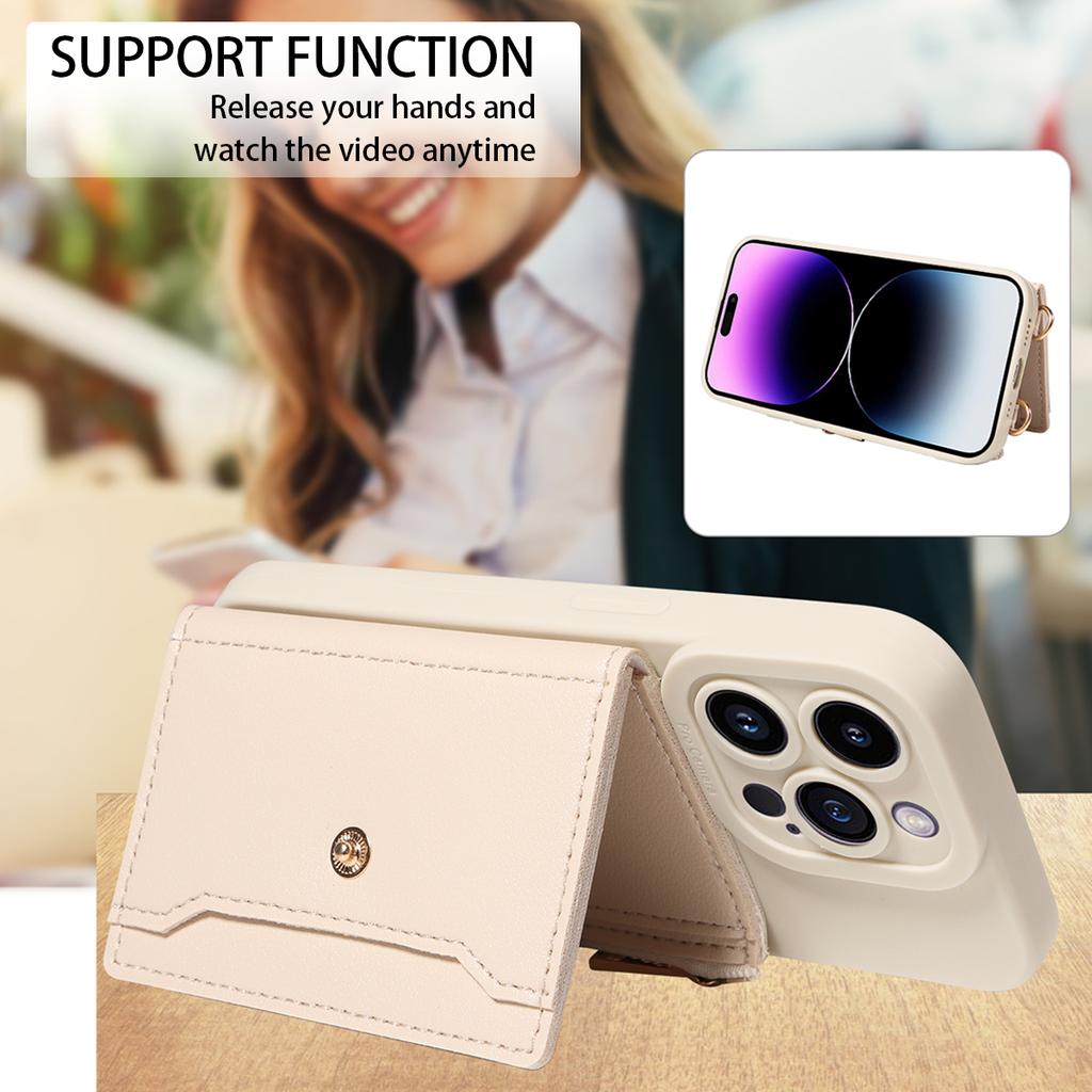 Для iPhone16 15 14 13 12 11 Pro Pro Max Plus Mini 7 8 X XS XR чехол для телефона из искусственной кожи, устойчивый к падениям, кошелек через плечо с зеркалом