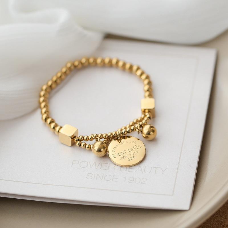 Нержавеющая сталь 316L с буквенным геометрическим круглым браслетом, индивидуальный женский браслет в стиле хип-хоп, вечерние ювелирные изделия, подарок