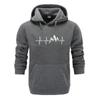 Mountain Heartbeat Hoodies Sweatshirt Unisex Sound Ray Diagram Hooded Sweatshirt Hoodie Winter Autumn Print Black Gray Sportswear