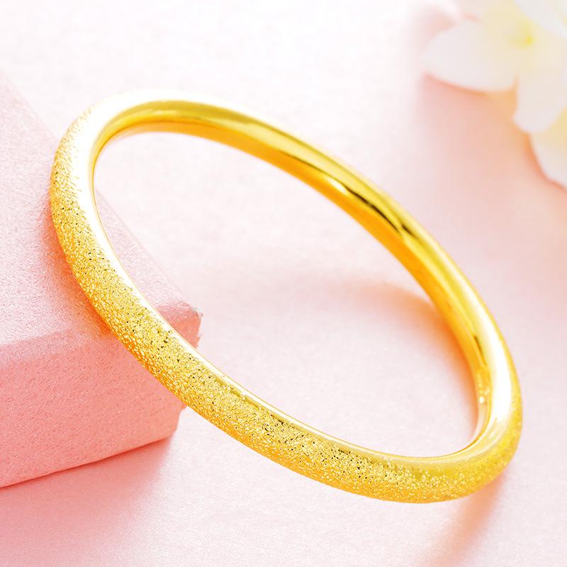 Винтажный матовый браслет-бангл с золотым покрытием