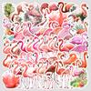 50 Cute Flamingo Graffiti Stickers for Mobile Phones and Computers, Waterproof Decorative Stickers, Pink Animal Stickers