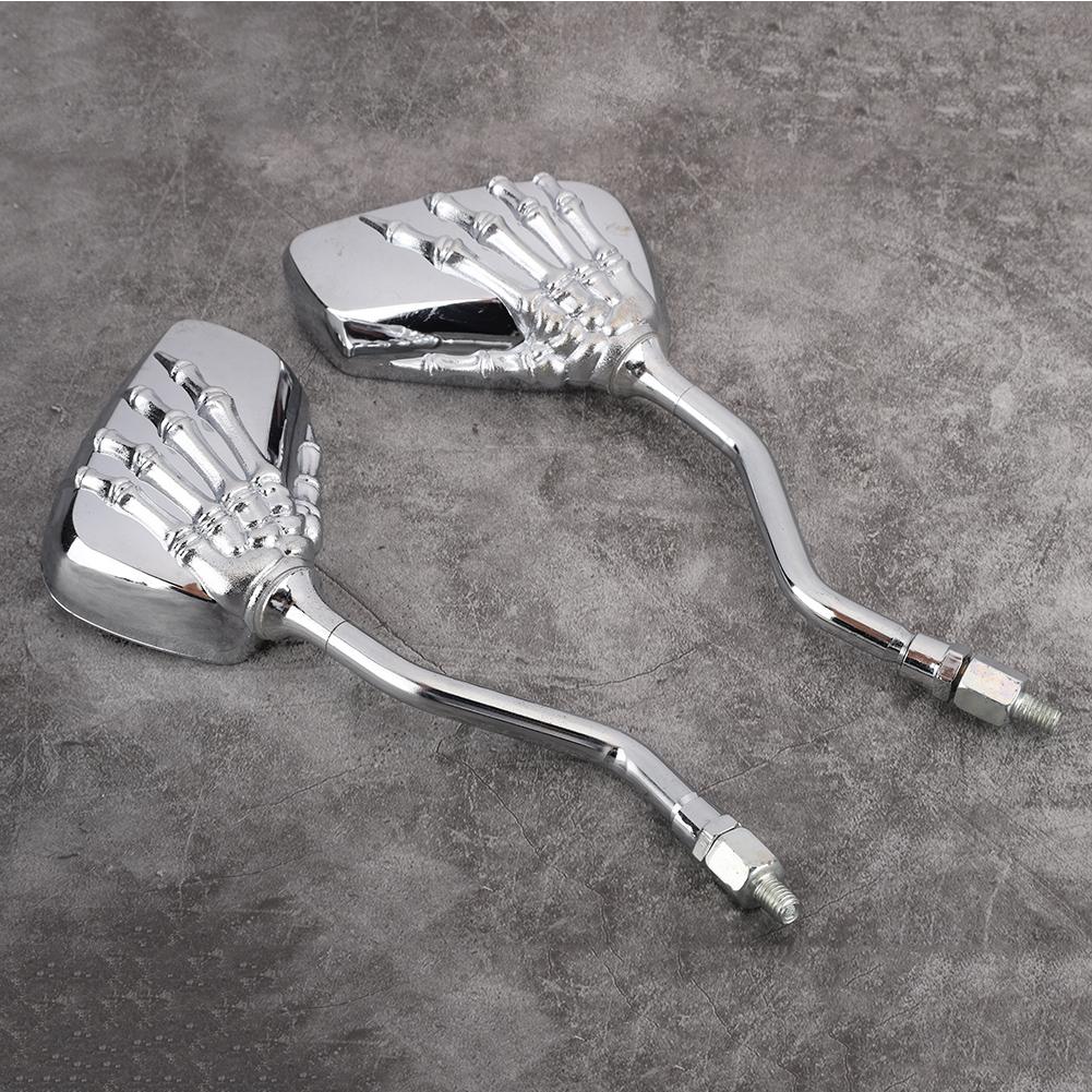 2 шт. Мотоциклетные зеркала заднего вида Рука-скелет Коготь Мотоцикл Мотоцикл Боковые зеркала заднего вида Гальваническое покрытие