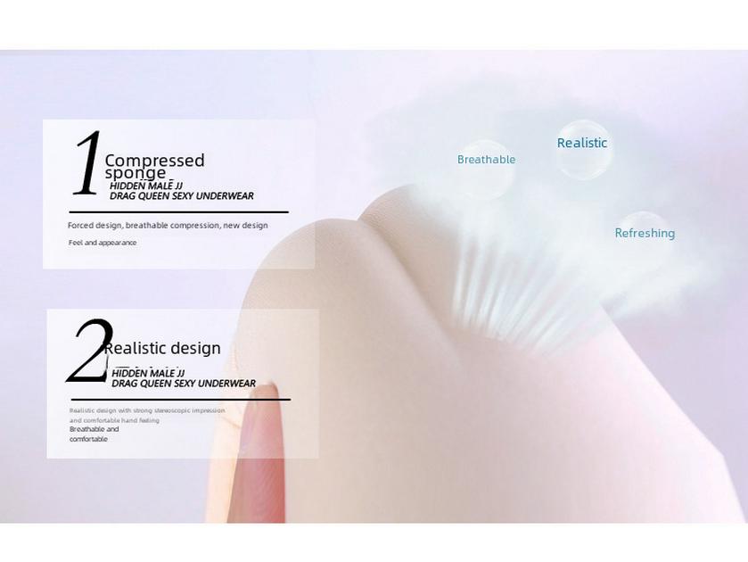 Transgender One-Piece Underwear with Concealed Fake Vagina for Men