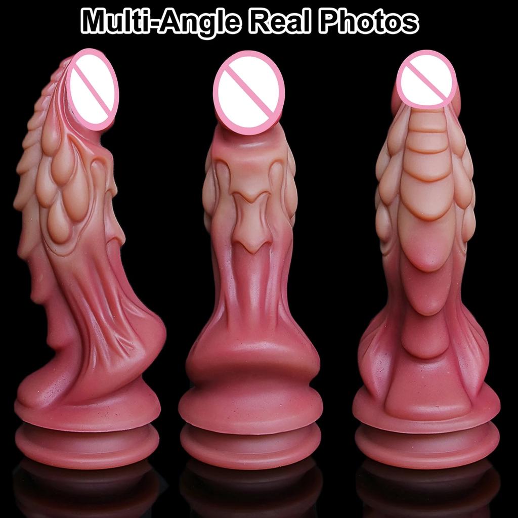 Эротический мягкий силиконовый фаллоимитатор с животными, присоска, лесбийский двойной мастурбатор, пенис, Анальная пробка, мужской и женский секс-игрушки