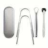 4Pc Tongue Scraper Set,Oral Hygiene Tool,Lightweight And Durable Tongue Cleaner,Easy To Use And Clean With Storage Box Household