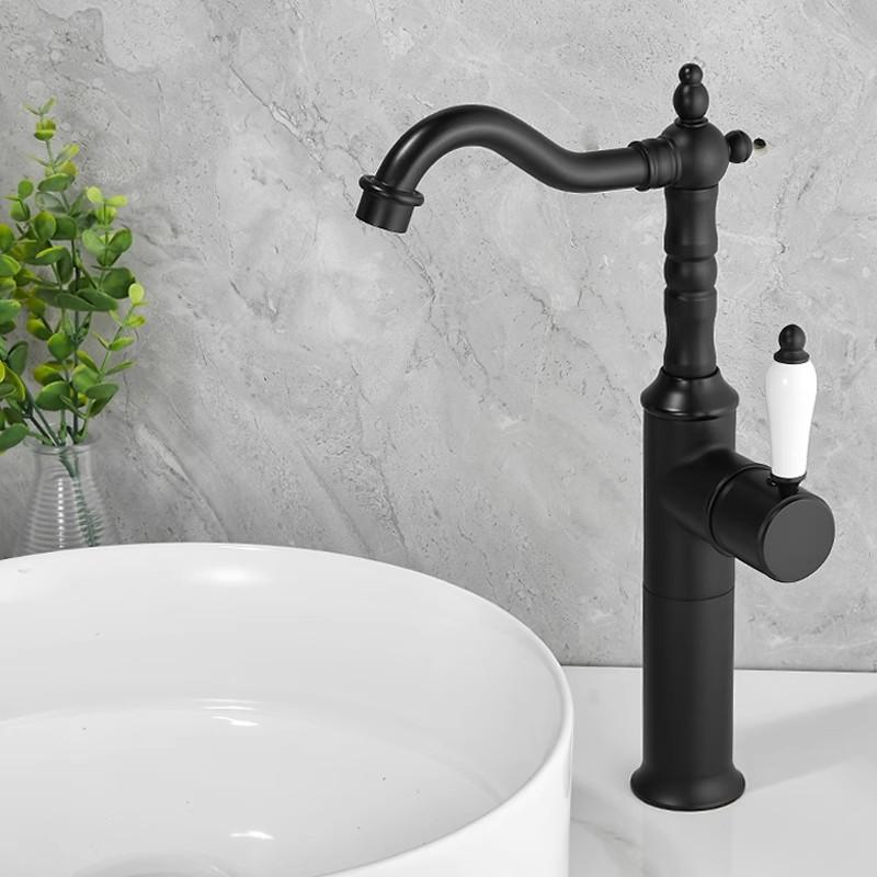 Старинный бронзовый смеситель для раковины Золотой смеситель для ванной Комнатный Черный кухонный смеситель Кран для раковины Горячий Холодный Хромированный кран для раковины Латунь