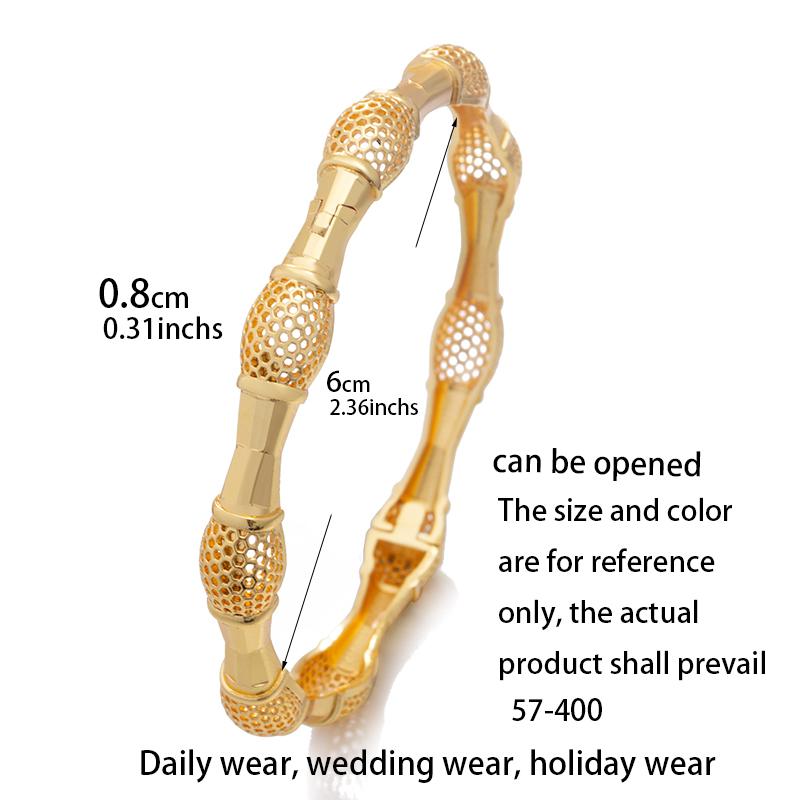 4pcs/Lot Gold Plated Color Dubai Wedding Bangles for Women Ethiopian Bracelets African Wedding Jewelry Party Gifts