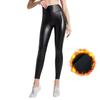 High Waist Artificial PU Leather Plush Lining Bottom Pants,Elastic Slim Sexy Leggings Autumn And Winter Leggings,Women's Sportswear