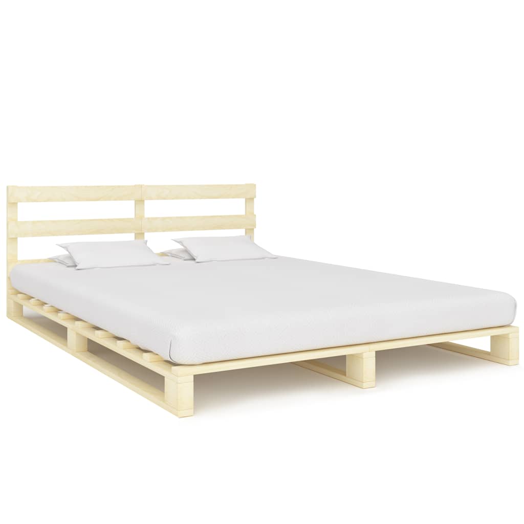 Solid Wood Pallet Bed Frame Pine 200*200 cm