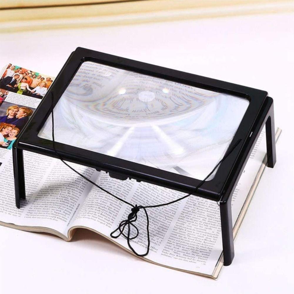 4 LED Light Reading 3X Magnifier Full Page a4 LED Magnifying Glass  for Reading Sewing Knitting