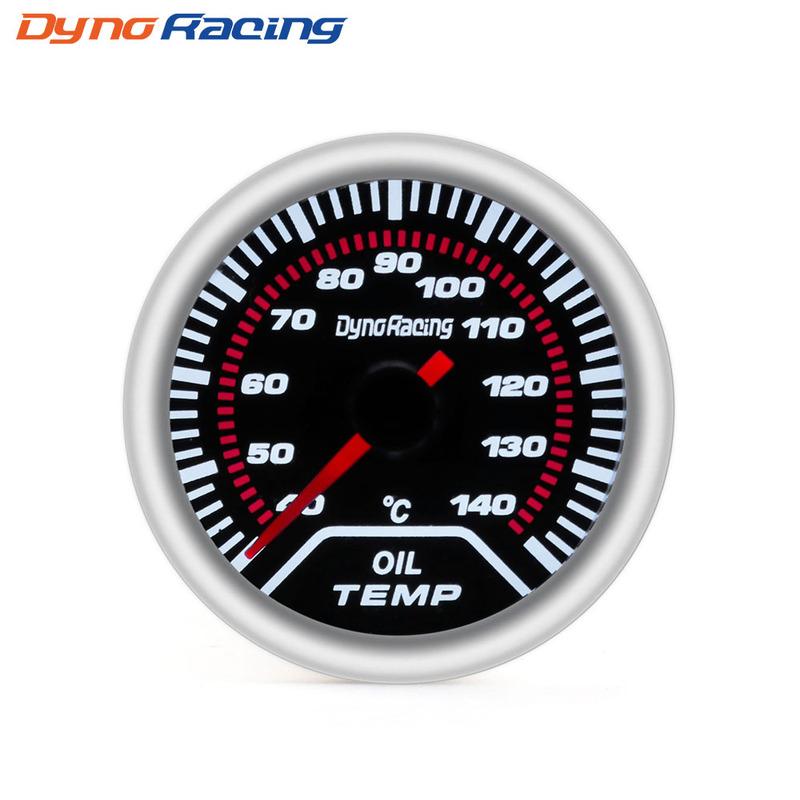 Dynoracing Oil temp gauge 2"(52mm) Smoke len 40-140 C degree pointer Oil temp gauge Car meter with sensor BX101229